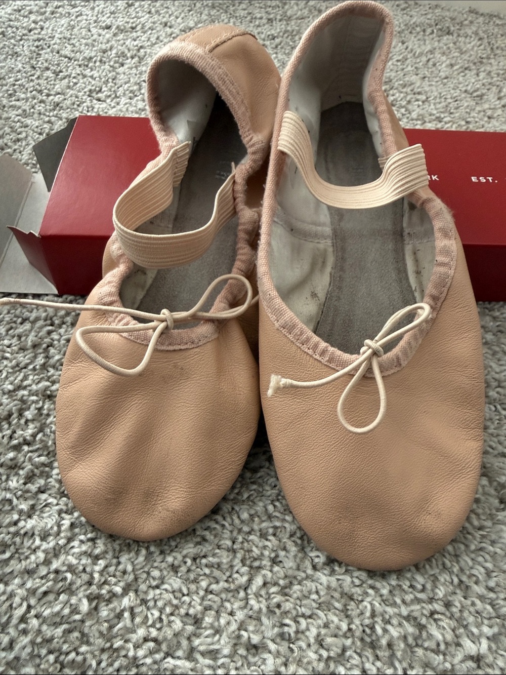 Bloch Ballet Flats in Blush/Tan with Elastic Strap